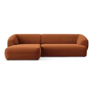 Narożniki - Pomarańczowy aksamitny narożnik (lewostronny) Moana – Makamii - miniaturka - grafika 1