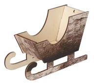 Ozdoby bożonarodzeniowe - SANIE ŚW MIKOŁAJA SANKI 3D NATURA KORA NA ŚWIĘTA PREZENT STROIK DREWNIANE - miniaturka - grafika 1