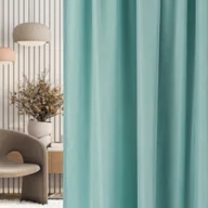 Zasłony - Zasłona na taśmie marszczącej jasny turkus aksamitna 140 x 280 cm 1 szt. - miniaturka - grafika 1