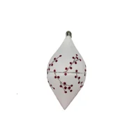 Bombki - Bombka plastikowa dekorowana brokatem gałązki 11,5 cm biało-czerwony - miniaturka - grafika 1