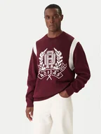 Swetry męskie - adidas Sweter JX8215 Bordowy Regular Fit - miniaturka - grafika 1