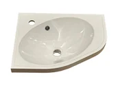 Umywalki - Umywalka narożna, asymetryczna, biała, 51 x 40 cm - miniaturka - grafika 1