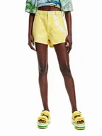 Spodenki damskie - Desigual Szorty jeansowe 23SWDD10 Żółty Regular Fit - miniaturka - grafika 1