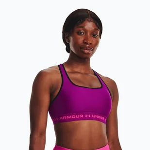 Biustonosz fitness Under Armour Crossback Mid mystic magenta/rebel pink - Bielizna sportowa damska - miniaturka - grafika 1