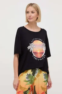 Guess t-shirt damski kolor czarny E4GI04 K68D2 - Koszulki sportowe damskie - miniaturka - grafika 1