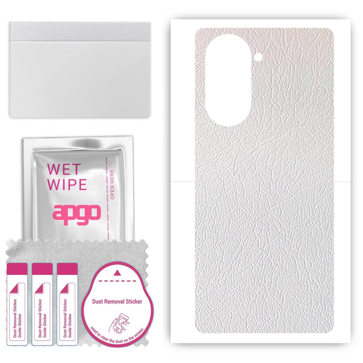 Folia naklejka skórka strukturalna na TYŁ do Huawei Nova 10 - Skóra Biała - apgo SKINS