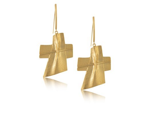 COLIBRA Pozłacane Kolczyki krzyże z kolekcji Vintage (P24/WIN/36AU)