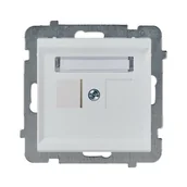 Klawisze i ramki - Ospel Plakietka pojedynczego gniazda komputerowego SONATA Biały GPK-1R/p/00 - miniaturka - grafika 1