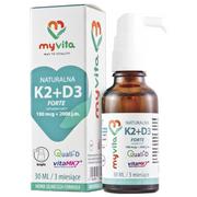 Suplementy naturalne - MyVita Witamina K2+D3 Naturalna Krople 30 Ml - miniaturka - grafika 1