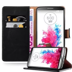 Cadorabo cador Abo  Luxury Book Style etui na LG "G3"  Case Cover pokrowiec ochronny etui z funkcją stojaka i kieszeń na kartę, grafitowo-czarny DE-107510 - Etui i futerały do telefonów - miniaturka - grafika 1