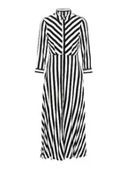 Sukienki - YAS Damska sukienka Yassavanna Long Shirt Dress S. Noos, Czarne/paski: w białe paski, XXL - miniaturka - grafika 1