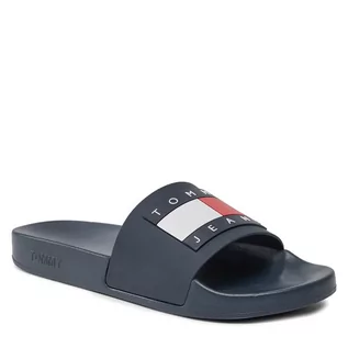 Klapki i japonki męskie - Klapki Tommy Jeans Pool Slide Ess EM0EM01191 Black C1G - grafika 1