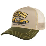 Czapki i chusty sportowe męskie - Czapka Trucker Muscle Car Heritage by Stetson, beżowo-zielony, One Size - miniaturka - grafika 1