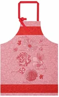 Ściereczki, gąbki, czyściki - Le Jacquard Fran ais Fartuch kuchenny Fleurs  Croquer Czerwony - miniaturka - grafika 1
