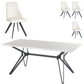 Stoły z krzesłami - Zestaw Stół Pascal 160 + Krzesła K-206 Halmar 4 - miniaturka - grafika 1