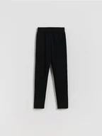 Spodnie i spodenki dla dziewczynek - Reserved - Ocieplane legginsy - czarny - miniaturka - grafika 1