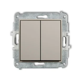 Wyłącznik podwójny Karlik MINI - taupe - Wyłączniki światła i elektryczne - miniaturka - grafika 1