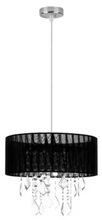 Candellux Lampa wisząca czarny abażur z organzy + kryształy Leda 31-84316 31-84316 - Lampy sufitowe - miniaturka - grafika 1