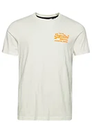 Koszulki męskie - Koszulka męska z nadrukiem Superdry, Ecru, M - miniaturka - grafika 1