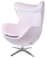 Krzesła obrotowe dla dzieci - Fotel Egg Szeroki Velvet jasny róż.30 - welur, pod - miniaturka - grafika 1