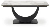 Stoły - Stół rozkładany FERNANDO 160240x92 beżowy marmur/czarny HALMAR - miniaturka - grafika 1
