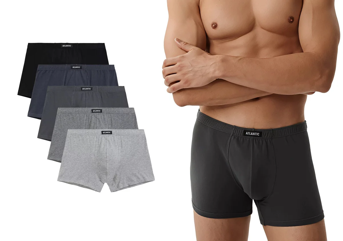 ATLANTIC Bokserki męskie sportowe bawełniane 5BMH-007 kolory 5-PACK S