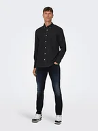 Koszule męskie - ONLY & SONS Koszula - Slim fit - w kolorze czarnym - miniaturka - grafika 1