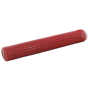 Siatka stalowa powlekana PVC, 10 x 1 m, kwadratowa, czerwona - Ogrodzenia - miniaturka - grafika 1