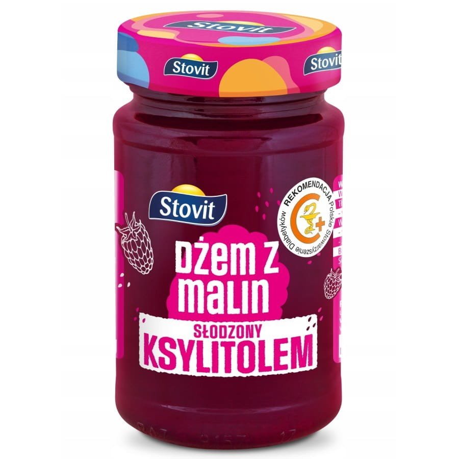 DŻEM MALINOWY SŁODZONY KSYLITOLEM 250 G. - STOVIT
