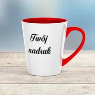 Kubki - Mały kubek Latte z czerwonym wnętrzem i uszkiem z Twoim nadrukiem - miniaturka - grafika 1