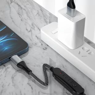 Dudao kabel USB - micro USB 5 A 1 m timer wyłącznik czasowy 1 - 5 godzin czarny (L7xsM) - Kable USB - miniaturka - grafika 2