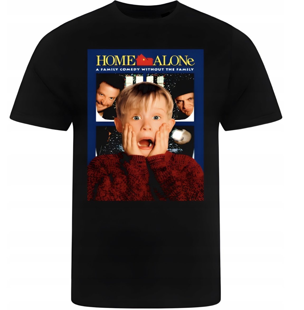 ŚWIĄTECZNA KOSZULKA MĘSKA ŚMIESZNA T-SHIRT KEVIN SAM W DOMU Home r. L 36