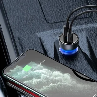 Baseus ładowarka samochodowa USB / USB Typ C 65 W 5 A SCP Quick Charge 4.0+ Power Delivery 3.0 ekran LCD + kabel USB Typ C - USB Typ C szary (TZCCKX-0G) - Ładowarki samochodowe - miniaturka - grafika 11