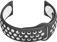 Akcesoria do smartwatchy - Pasek gumowy do smartwatch U11 - szary/biały - 20mm - miniaturka - grafika 1