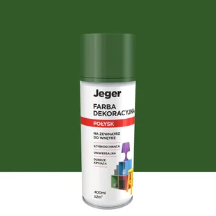 Spray 0.4 l zielony połysk Jeger - Farby i lakiery w sprayu - miniaturka - grafika 1