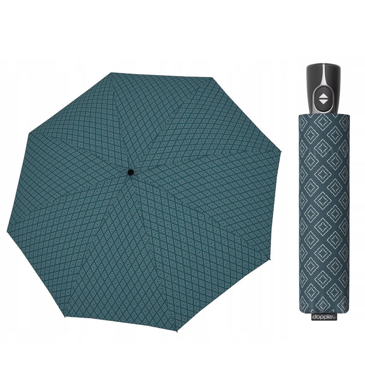 Automatyczna parasolka damska do torebki DOPPLER Fiber Magic, zielona