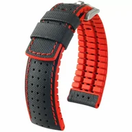 Akcesoria do zegarków - Czarno-czerwony pasek skórzany 24 mm HIRSCH Robby 0912094050-4-24 (L) RATY | GRATIS WYSYŁKA | GRATIS ZWROT DO  1 ROKU | 100% ORYGINAŁ!! - miniaturka - grafika 1