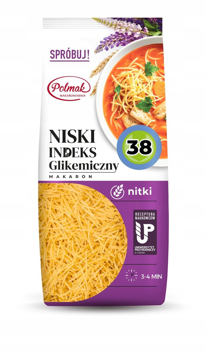 Polmak Makaron Nitki 250g NISKI INDEKS GLIKEMICZNY