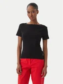 Koszulki i topy damskie - Tommy Hilfiger T-Shirt WW0WW49250 Czarny Slim Fit - miniaturka - grafika 1