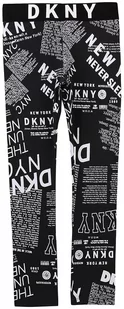 DKNY Legginsy w kolorze czarnym - Spodnie i spodenki dla dziewczynek - miniaturka - grafika 1