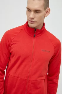 Bluzy męskie - Marmot bluza sportowa Leconte Fleece męska kolor czerwony gładka - grafika 1