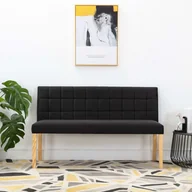 Ławki do przedpokoju - vidaXL Ławka, 140 cm, czarna, tapicerowana tkaniną vidaXL - miniaturka - grafika 1