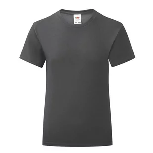 Koszulka dziewczęca ICONIC z odrywaną metką Fruit of the Loom - Light Graphite 12-13 - Koszulki dla dziewczynek - miniaturka - grafika 1