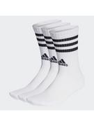 Skarpetki damskie - adidas Skarpety wysokie unisex 3-Stripes Cushioned Crew Socks 3 Pairs HT3458 Biały - miniaturka - grafika 1