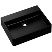 Umywalki - Axis Umywalka SILBA 55 nablatowa granitowa czarna - miniaturka - grafika 1