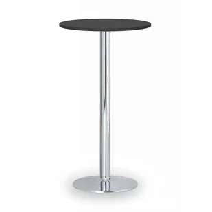 B2B Partner Stolik wysoki Olympo II, średnica 600 mm, chromowana podstawa, płyta Antracyt 423226 - Stoły i stoliki do biura - miniaturka - grafika 1