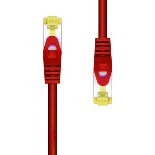 Monkey Ladder kabel sieciowy Ethernet RJ45 LSZH Cat.6A SFTP, AWG26, 100% miedzi, bez alogenów, Czerwony przewód 1.0mts