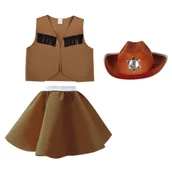 Dresy i komplety dla dziewczynek - ZESTAW KOWBOJ BRĄZOWY 134-140 3el - miniaturka - grafika 1