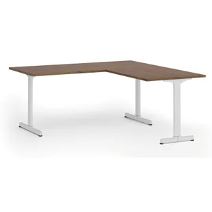 Biurko PRIMO BETA L, 1800 x 1800 mm, podstawa biała, orzech - Biurka Biurko PRIMO BETA L, 1800 x 1800 mm, podstawa biała, orzech - Biurka - miniaturka - grafika 1