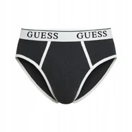Majtki męskie - GUESS SLIPY MĘSKIE Z LOGO NA GUMIE W KOLORZE SZARYM GRAFITOWYM M G_A - miniaturka - grafika 1